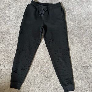 ALO YOGA FIERCE DISTRESSED JOGGERS SIZE S